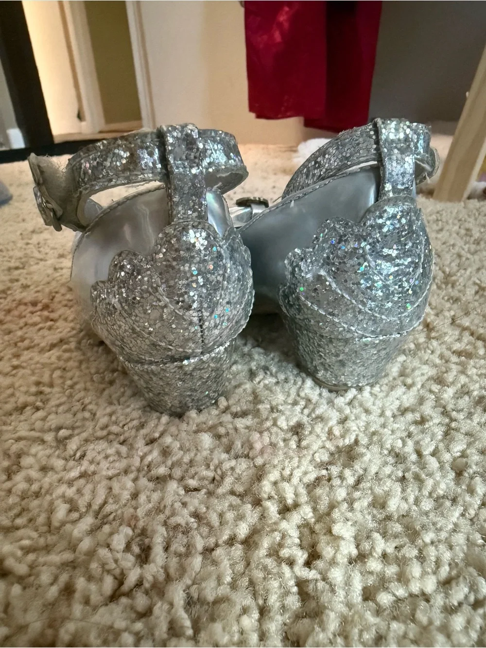 Girls' Silver Ariel Mermaid Glitter Dress Shoes